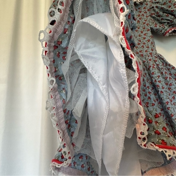 Vintage Daisy Kingdom Dress Floral Sz 2T Peter Pan Collar Eyelet Edge Petticoat - Picture 4 of 15